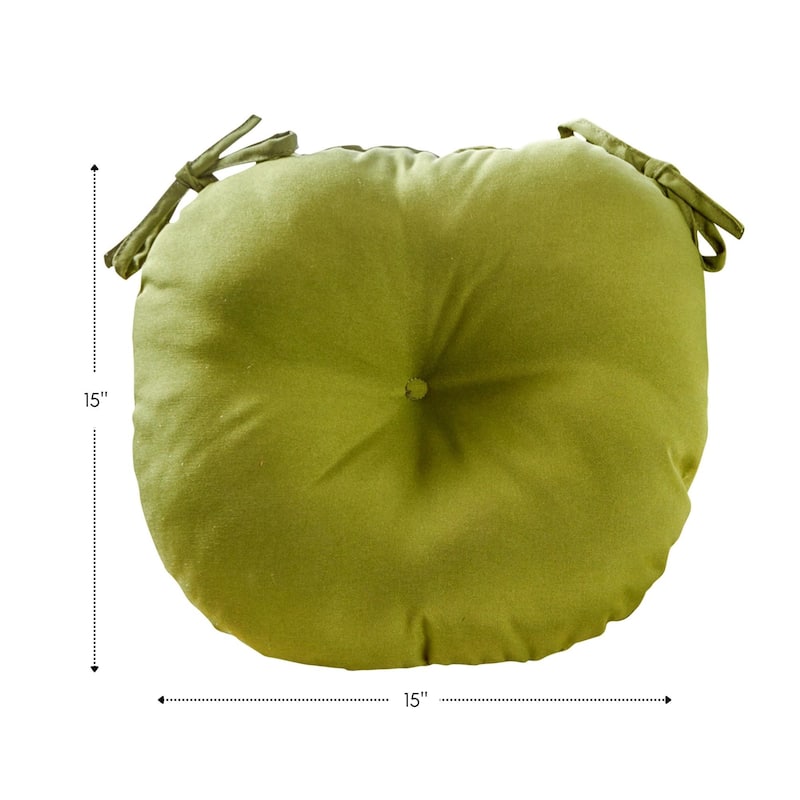 Hunter Green 15-inch Round Outdoor Bistro Chair Cushion (Set of 4)
