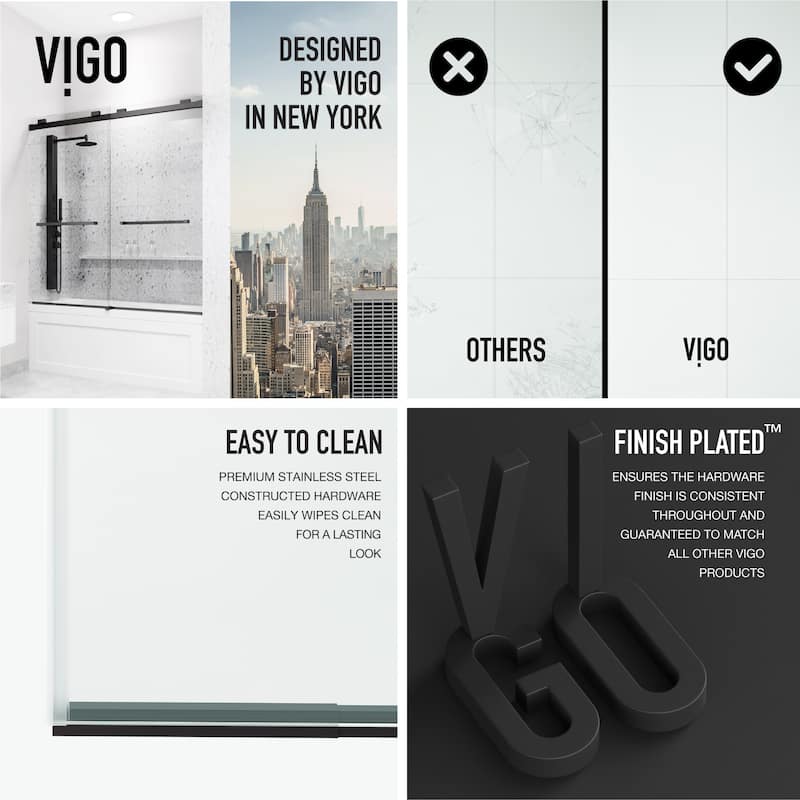 VIGO Houston Frameless Sliding Door