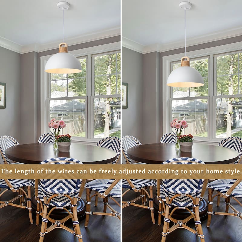 1-Light Pendant Light with Dome Shape, Classic Semi Flush Mount Chandelier for Dining Room Living Room Bedroom Kitchen