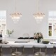 preview thumbnail 3 of 14, Modern Glam Tiered Crystal Chandelier 4-Light Gold Transitional Wagon Wheel Foyer Pendant for Dining Room - 14.1 inches