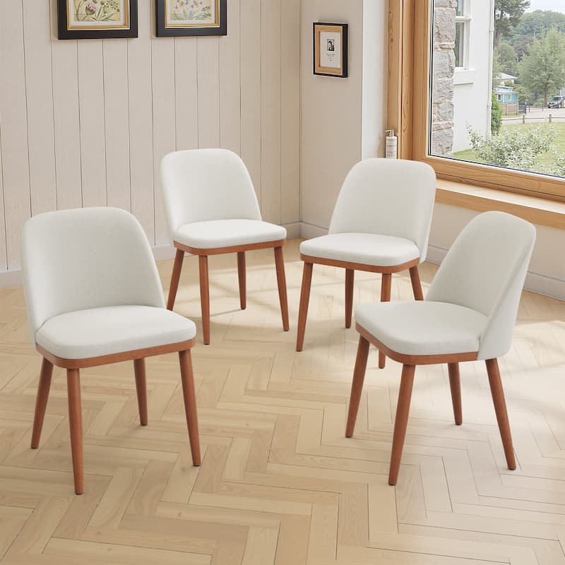 Crestlive Products Upholstered Wood Dining Chairs with Wood Legs
