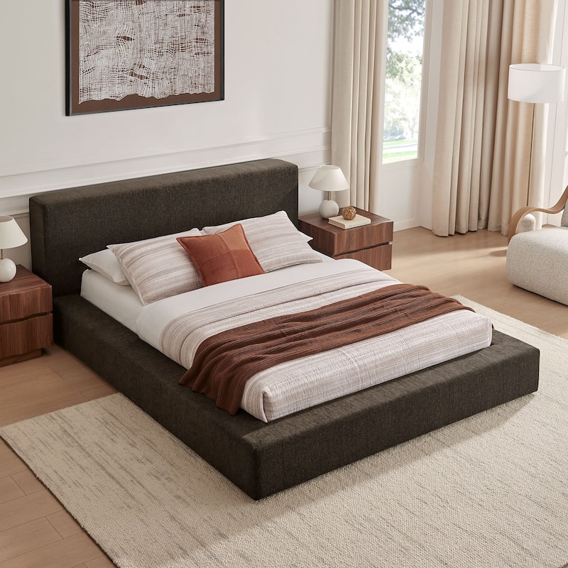 Luma Chenille Upholstered Platform Bed Frame