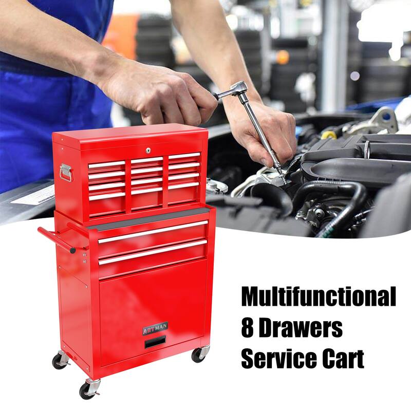 High Capacity Rolling Tool Chest with Wheels and Drawers,