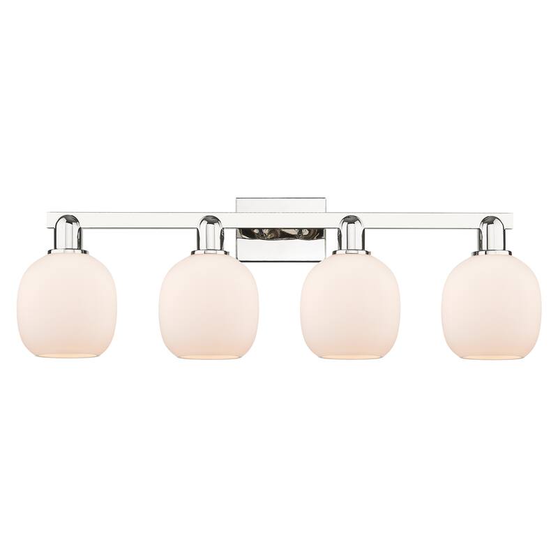 Innovations Lighting Endless Possibilities Arcadia - Belfast - 4 Light 33" Bath Vanity Light - Polished Nickel/Matte White