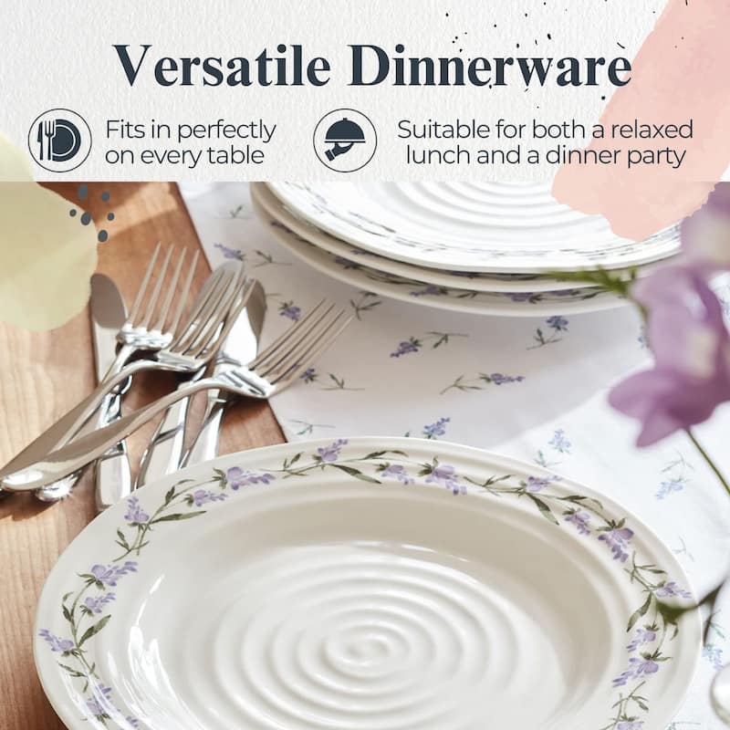 Portmeirion Sophie Conran Set of 4 Lavandula Dinner Plates - 11 in
