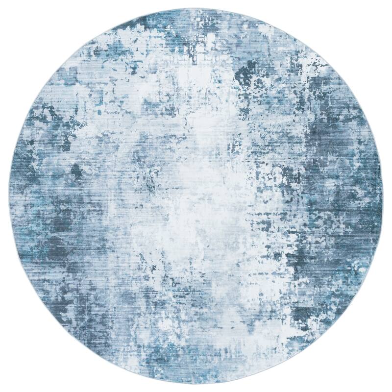 SAFAVIEH Santa Monica Marisel Machine Washable & Slip Resistant Rug - Green/Grey - 6' Round