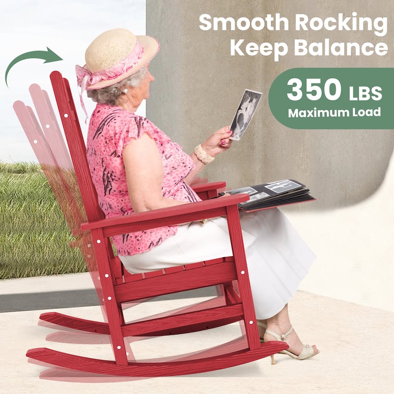 Modern High-Back Rocking Adirondack Chair All Weather