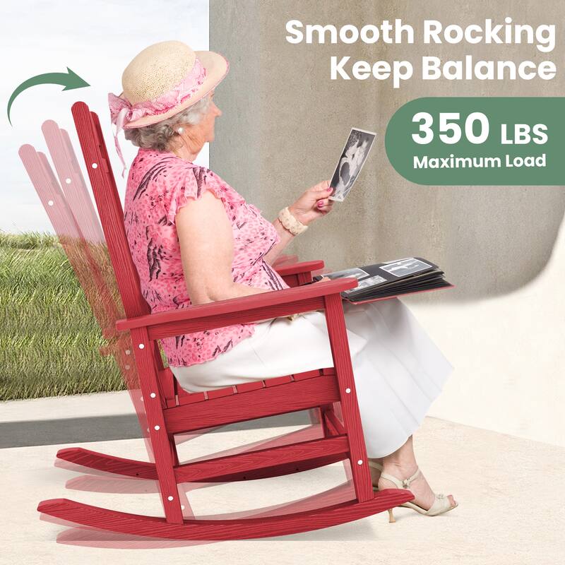 HDPE Outdoor Patio Rocking Plastic Adirondack Chair