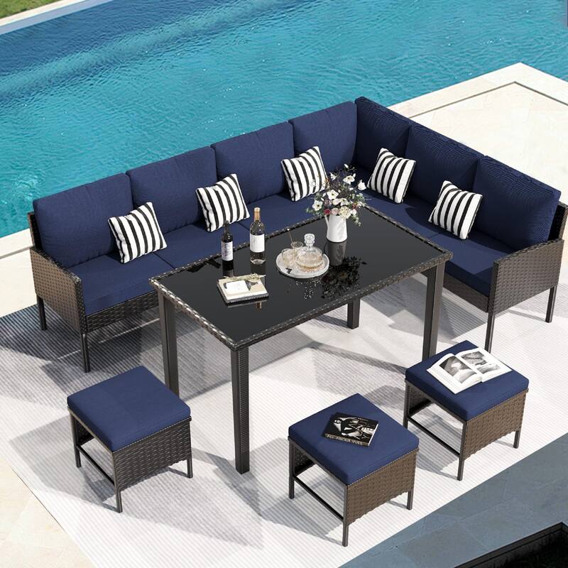 Small space patio furniture 7-piece outdoor furniture set