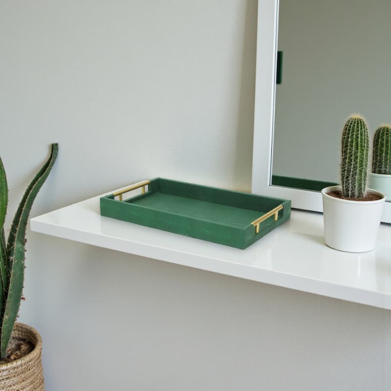 Lusan Faux Shagreen Tray with Handles
