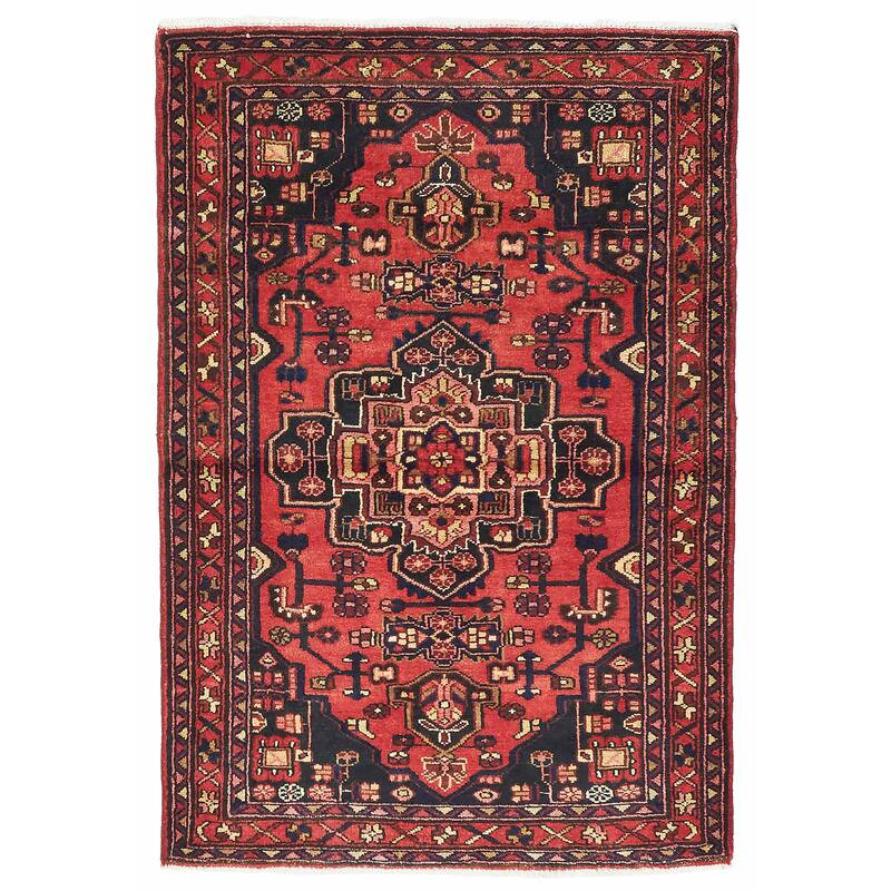 ECARPETGALLERY Hand-knotted Anadol Red Wool Rug - 3'3 x 4'9