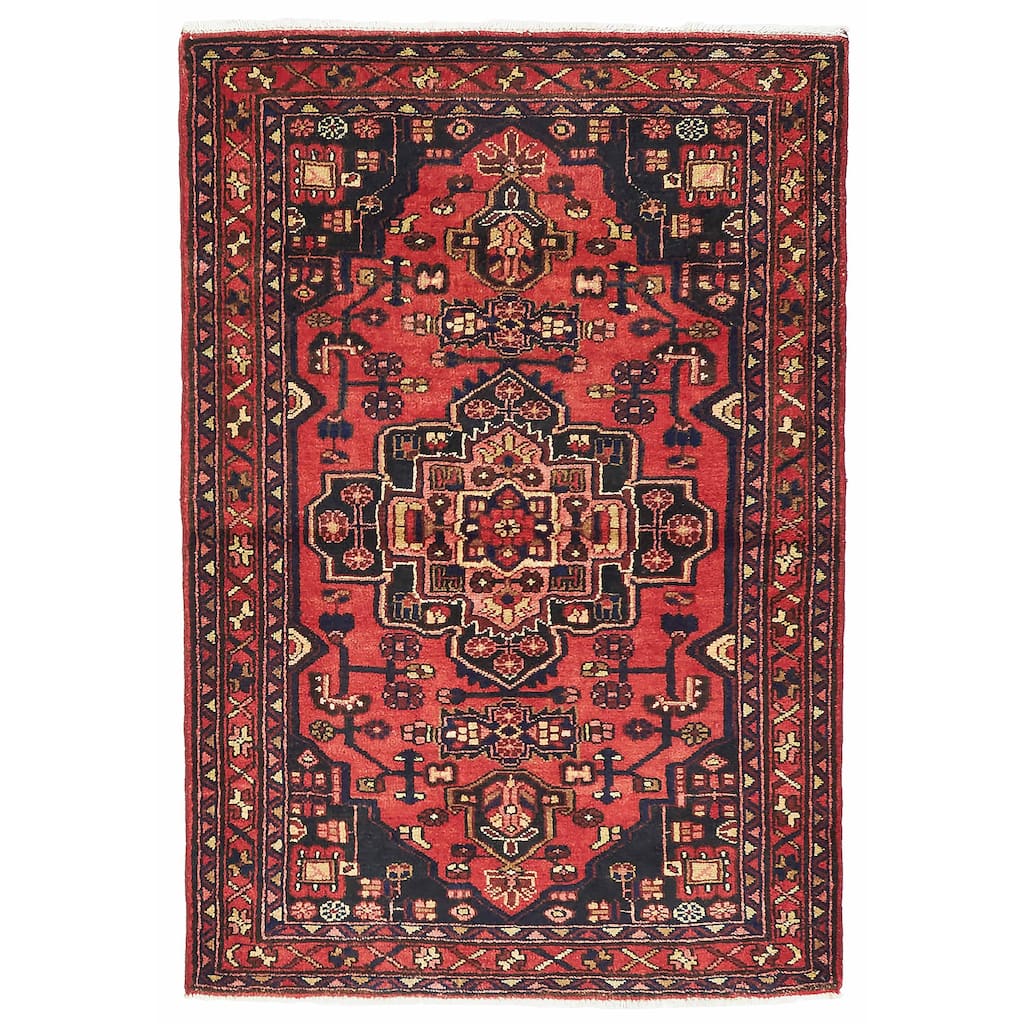 ECARPETGALLERY Hand-knotted Anadol Red Wool Rug - 3'3 x 4'9