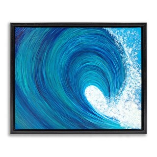 Stupell Swirling Ocean Wave Framed Floater Canvas Wall Art Design By ...