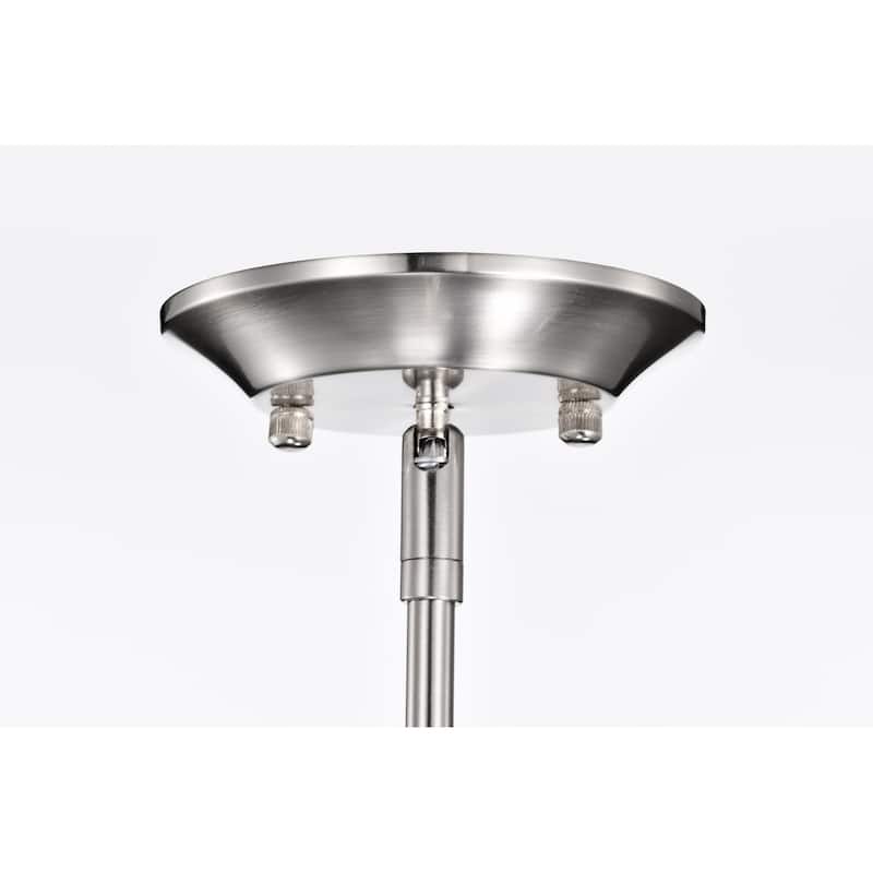 Brushed Nickel 1-Light Mini Pendant with Clear Cone Glass Shade - Brushed Nickel