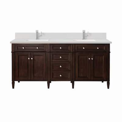 James Martin Vanities 650-V72-1WZ Brittany 72" Double Basin Poplar