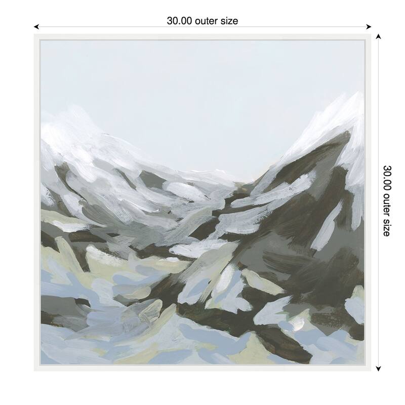 Ice Slope II by June Erica Vess Framed Canvas Wall Art Print - Sylvie White - 30 x 30 in