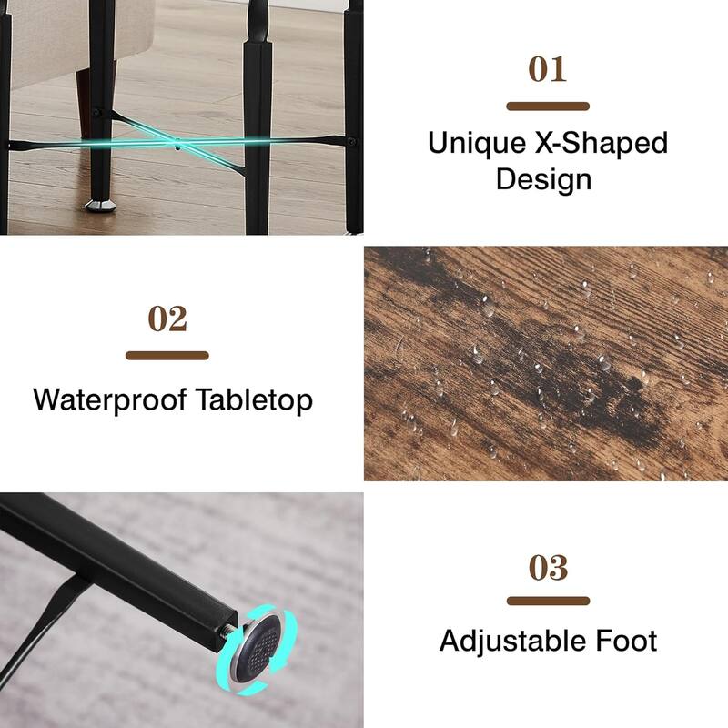 VECELO Nightstand Set of 2 with Wooden Storage Drawer Square Modern Bedside End Tables for Bedroom Living Room