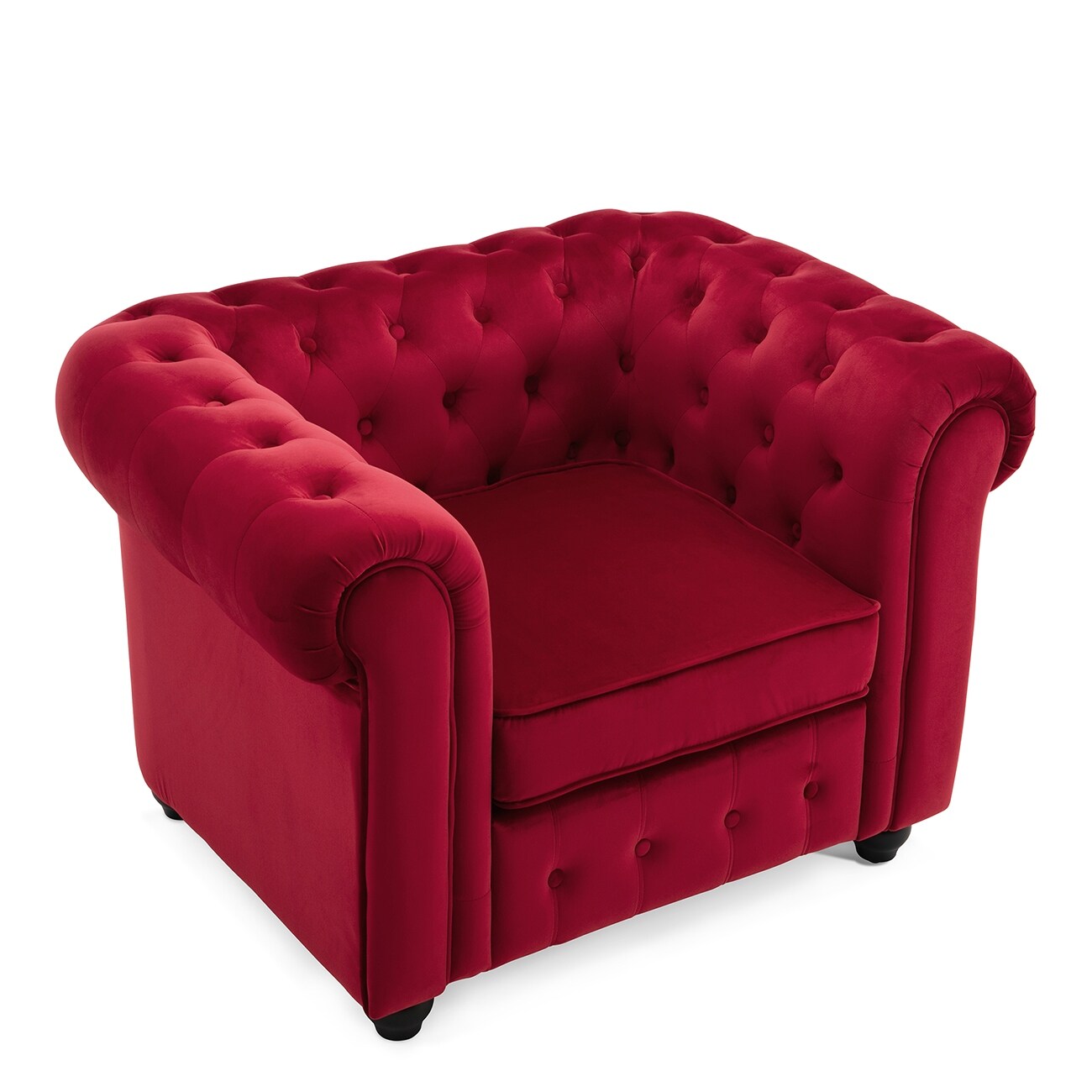 Shop Belleze Classic Scroll Arm Large Red Velvet Living Room Ultra
