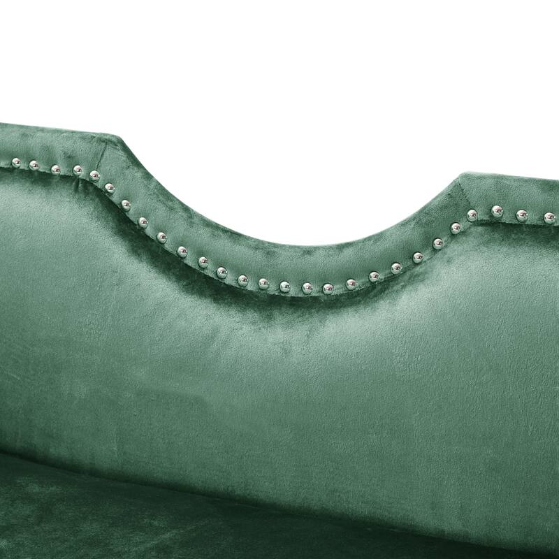 Christopher Knight Home - Velvet Bench with Nailhead Trim & Curved Arms