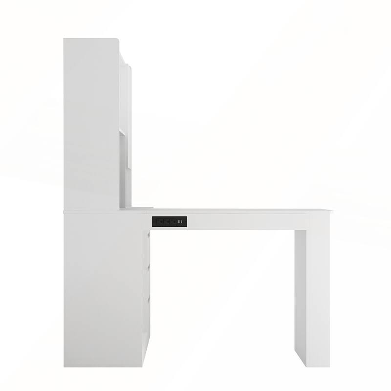 L Shaped Desk with Charger