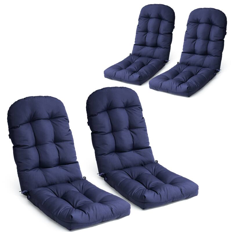 Outdoor Adirondack Chair Cushion Thickened Patio Chair Pad Lounge Rocking Chair Cushion - 4PC - Navy Blue