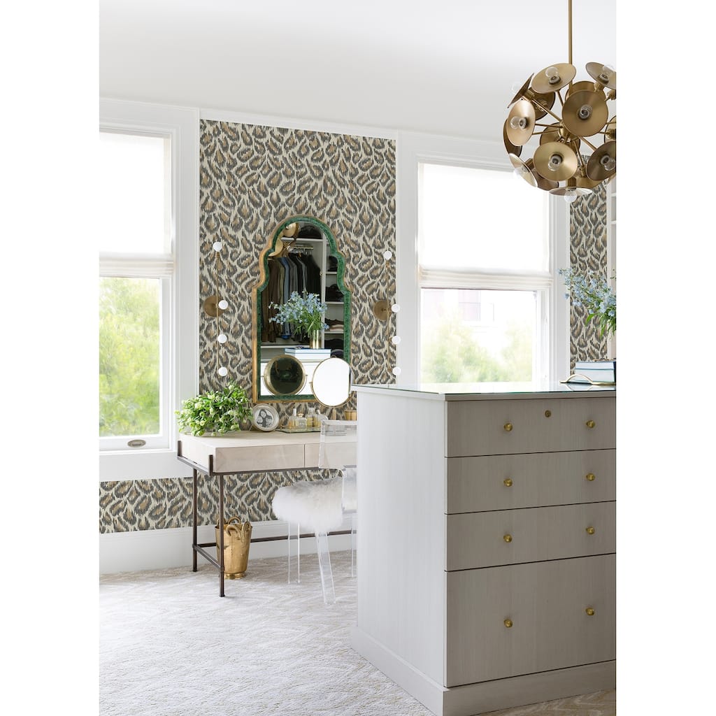 Leopard Print Lambersart Electra Blue Leopard Spot String 27' L X 27" W Wallpaper Roll