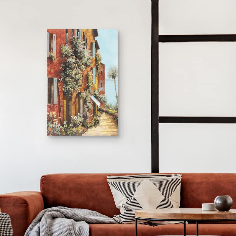 La Strada Verso II Lago Light by Guido Borelli Canvas Art Print