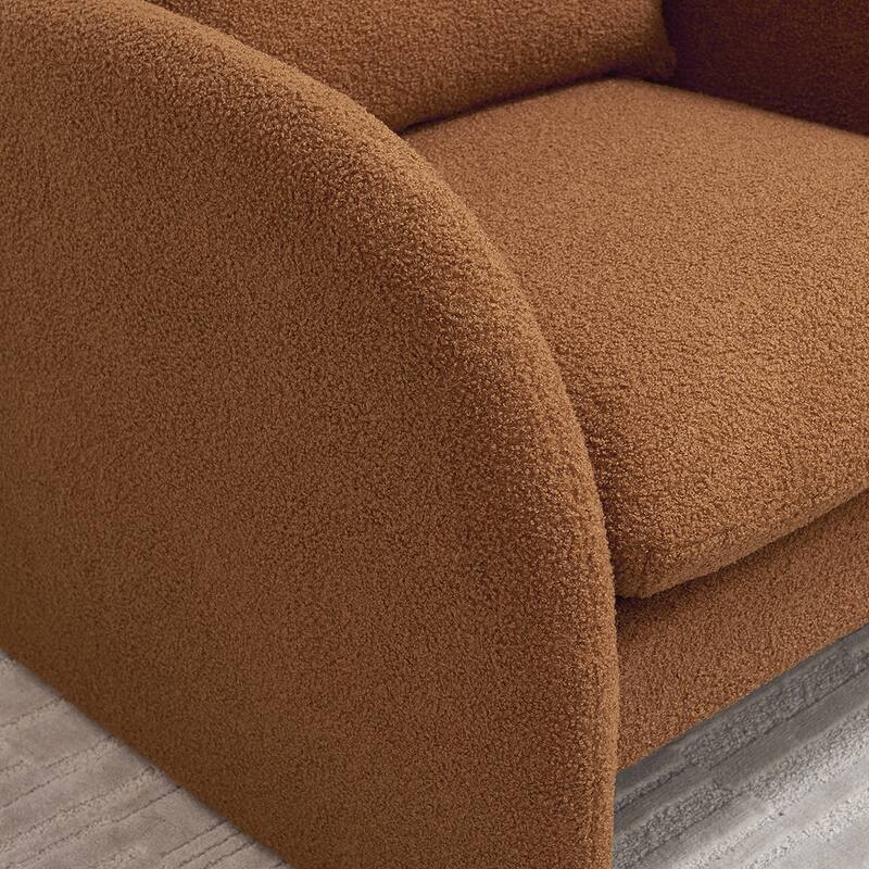 Lamb Fabric Accent Chair With Solid Wood Frame