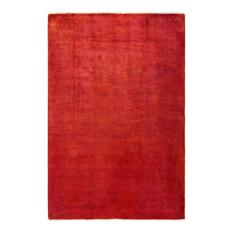 Vibrance, One-of-a-Kind Hand-Knotted Area Rug - Orange, 4' 1" x 6' 4" - 4' 1" x 6' 4"