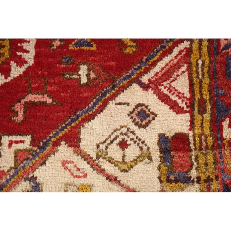 Handmade Vegetable Dye Heriz Persian Vintage Runner Rug - 3'6"x 10'8"