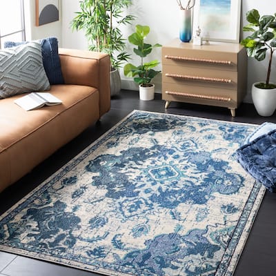 SAFAVIEH, Madison Lorrayne Boho Medallion Distressed Rug