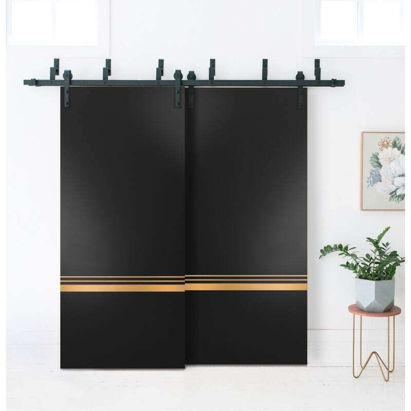 Slab Barn Door Panel 18 x 80 Planum 2010 Matte Black with Sturdy Finished