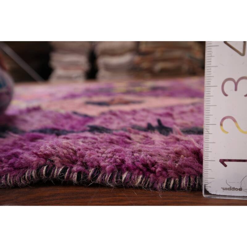 Plush Moroccan Area Rug Handmade Oriental Wool Carpet - 6'2" x 9'10"