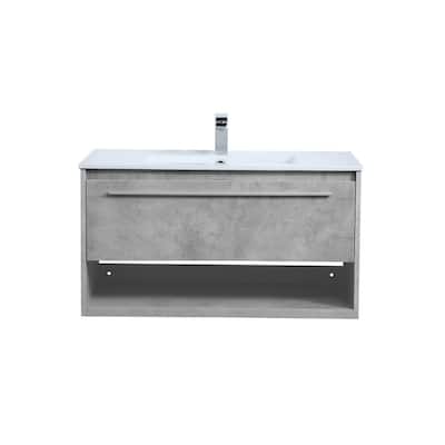 Elegant Lighting VF43036 Kasper 36" Wall Mounted Single Basin Vanity