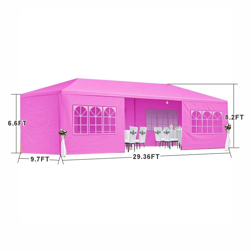 10 x 30 Wedding Party Canopy Tent Outdoor Gazebo with 8 Removable Sidewalls
