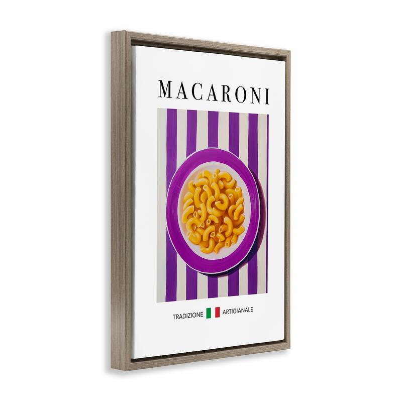 Stupell Traditional Macaroni Pasta Framed Floater Canvas Wall Art Design By Andreas Magnusson