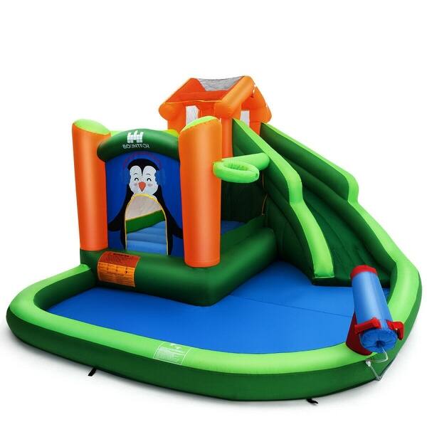 slide 2 of 13, Inflatable Slide Bouncer and Water Park Bounce House Without Blower - 146'' x 118'' x 75''(L x W x H) Kids