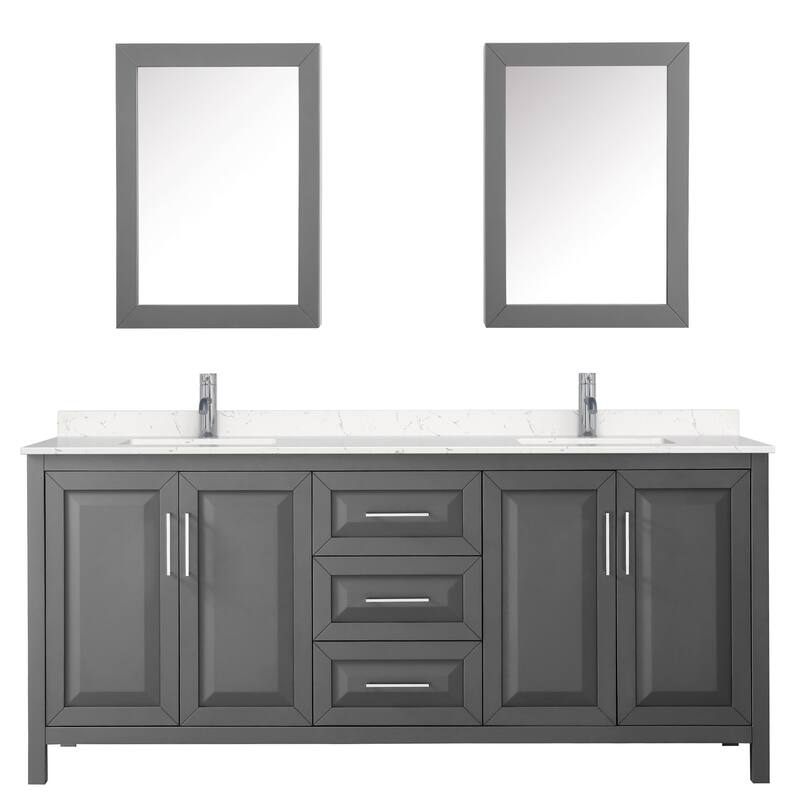 Wyndham Collection Daria 80" Free Standing Double Basin Vanity Set