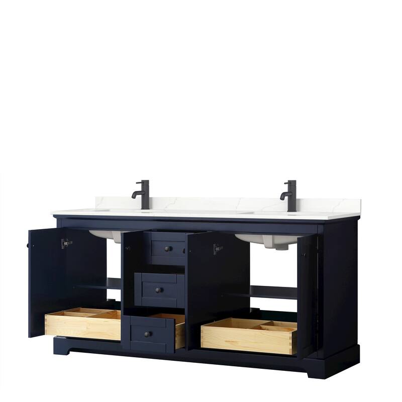Avery 72-inch Double Vanity, Quartz Top