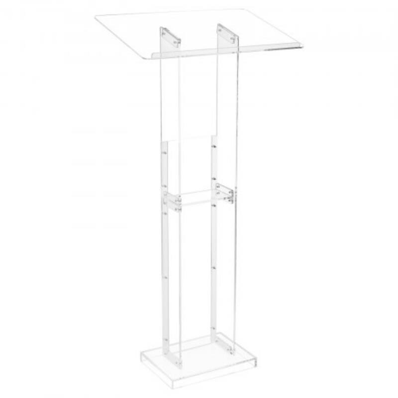50-Inch Podium Stand with Storage Shelf and Book Stopper