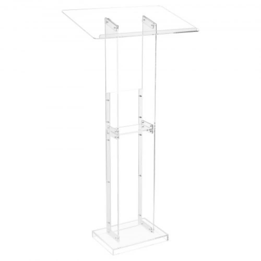 50-Inch Podium Stand with Storage Shelf and Book Stopper