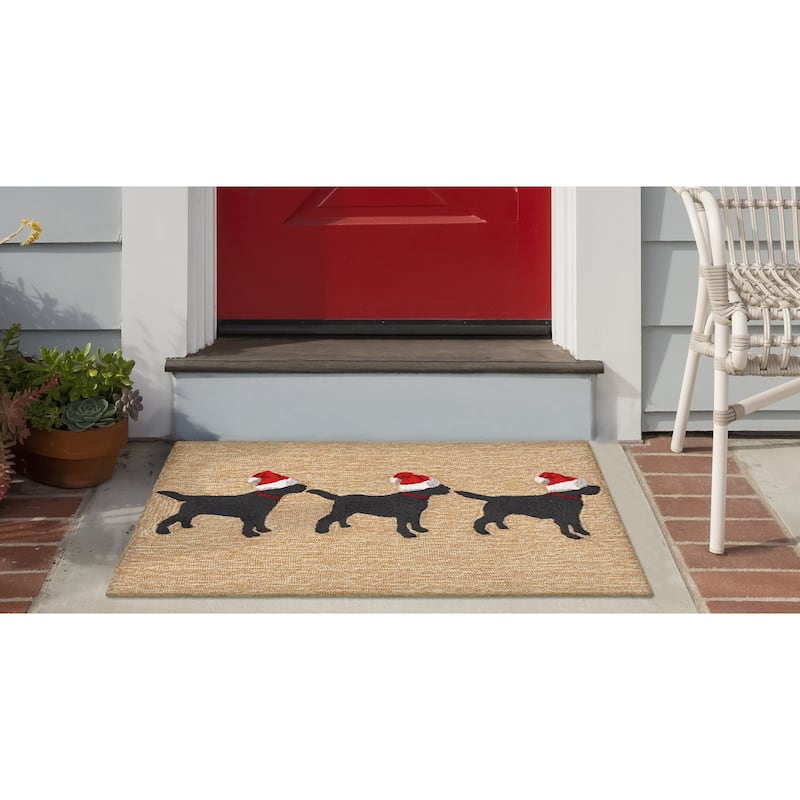 Liora Manne Merry Labs Outdoor Rug - 24" x 36" - Neutral