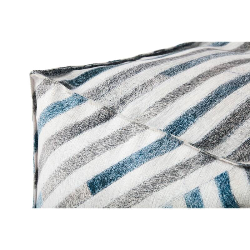 Alexander Home Bryce Faux Fur Striped Pouf