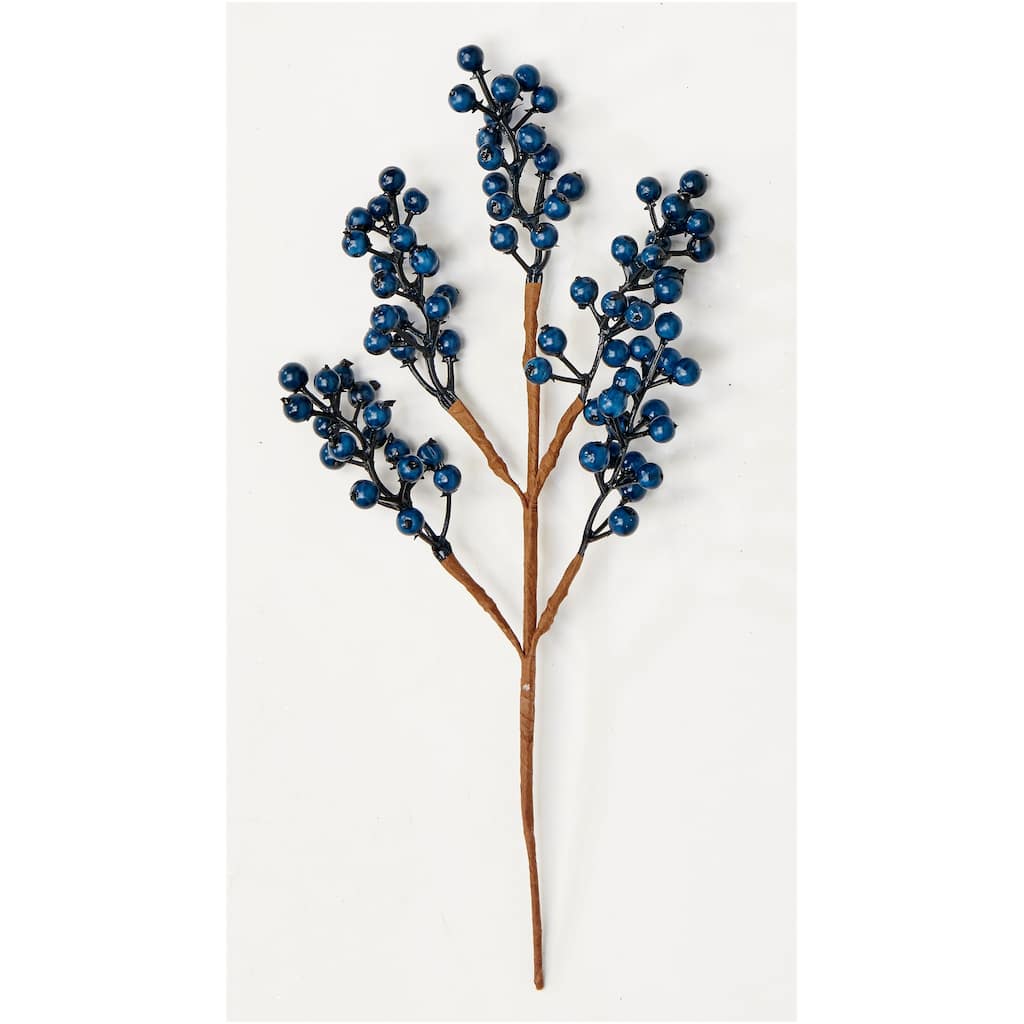 11" Weatherproof Berry Spray, Blue, Set of 5 - Blue