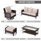 preview thumbnail 71 of 99, MAISON ARTS Extra-Large Patio Wicker Sofa Conversation Set with Coffee Table, Oversize Seat with 5.5'' Thick Padded Cushion