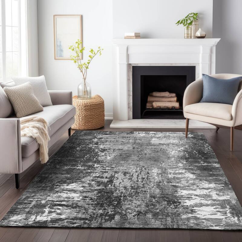 Premium Washable Super Soft Abstract Glam Mayfield Rug - Gray - 3' x 5' - Rectangle