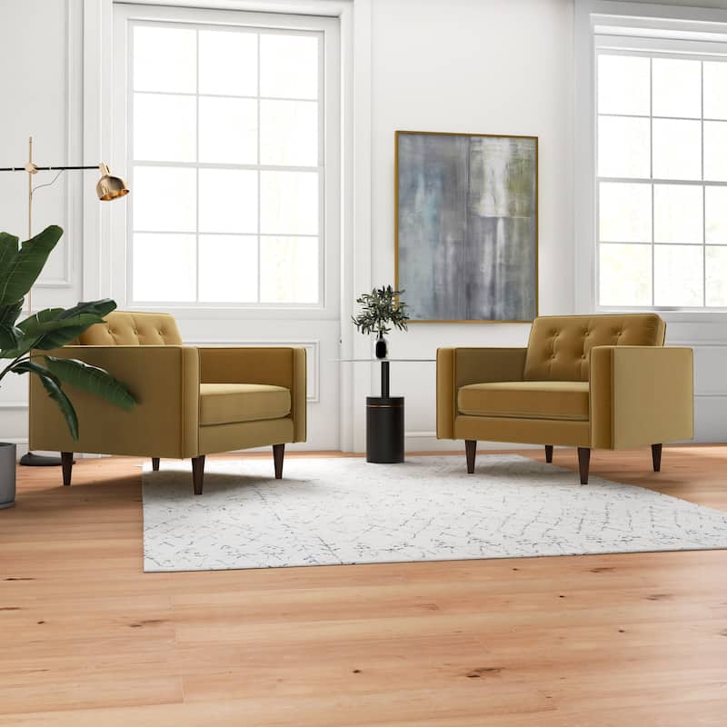 Koda Mid Century Velvet Lounge Chair (Set of 2)