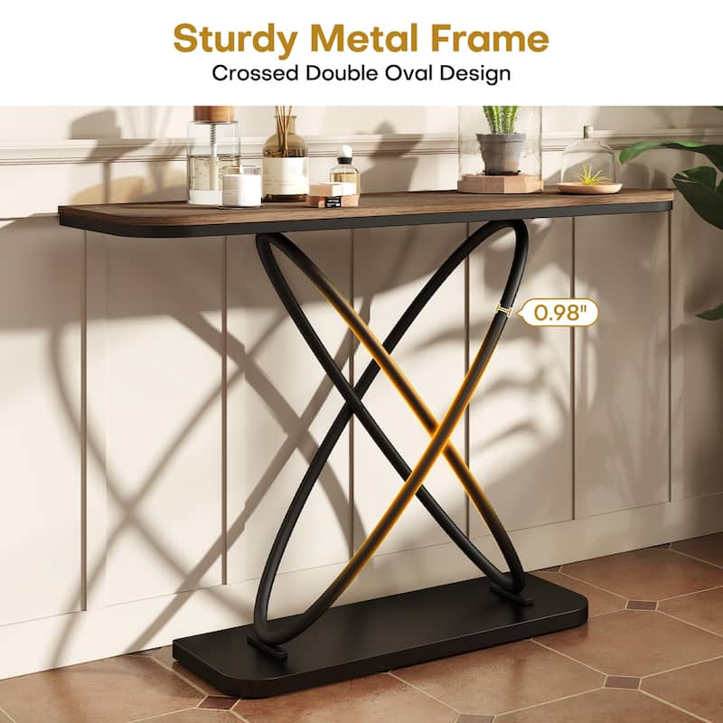 47.4" Industrial Console Table for Entryway Sofa Table - 47.4"L x 14"W x 32.8"H