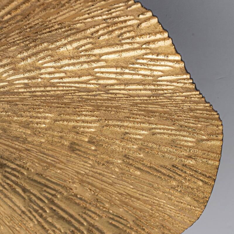 1-Light Farmhouse Black Gold Semi Flush Mount with Wave-edged Metal Shade - 13-in W x 3.5-in H