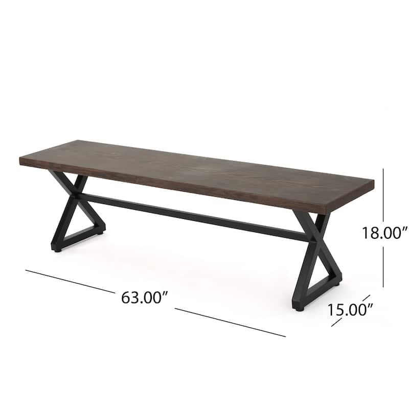Patio Garden Bench - Weatherproof Outdoor Seating | Carved Detailing|Brown